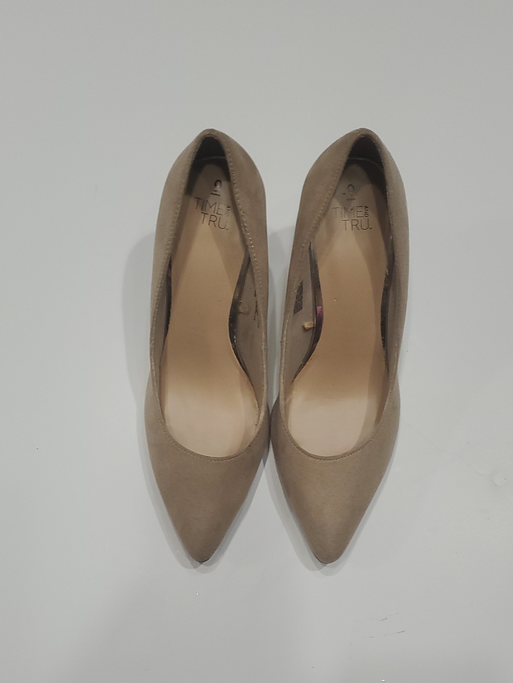Time and Tru Pointed-Toe Pumps in Taupe